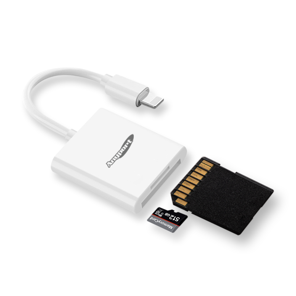 [AP-ICR20] 애니포트 아이폰8핀 전용 SD TF MICRO SD 카드리더기