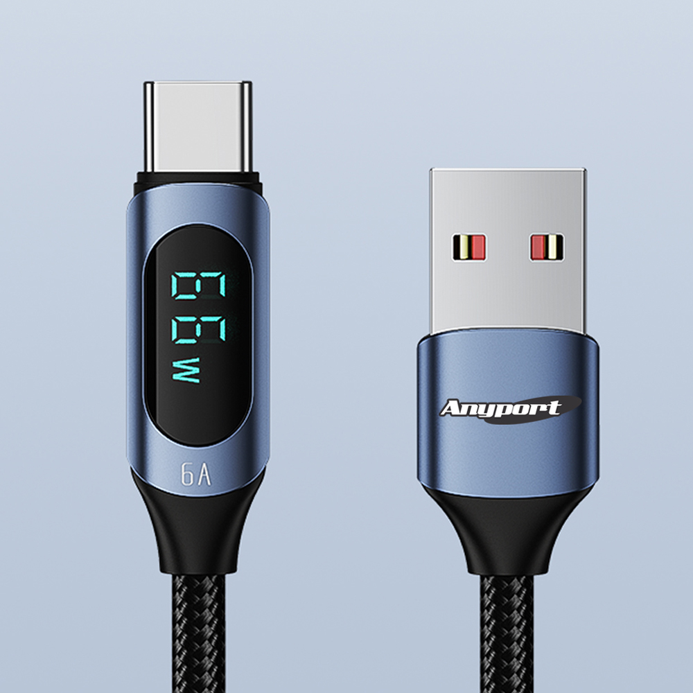 [AP-UTCD66W 2M] 애니포트 USB-A TO C 66W 디스플레이 안드로이드오토 고속충전케이블