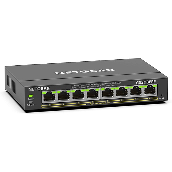 [NETGEAR] 넷기어 GS308EPP 8포트 기가비트 PoE/PoE+ 스위칭허브