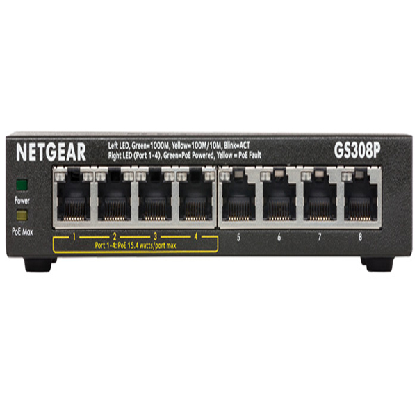 [NETGEAR] 넷기어 GS308P 8포트 기가비트 PoE 스위칭허브